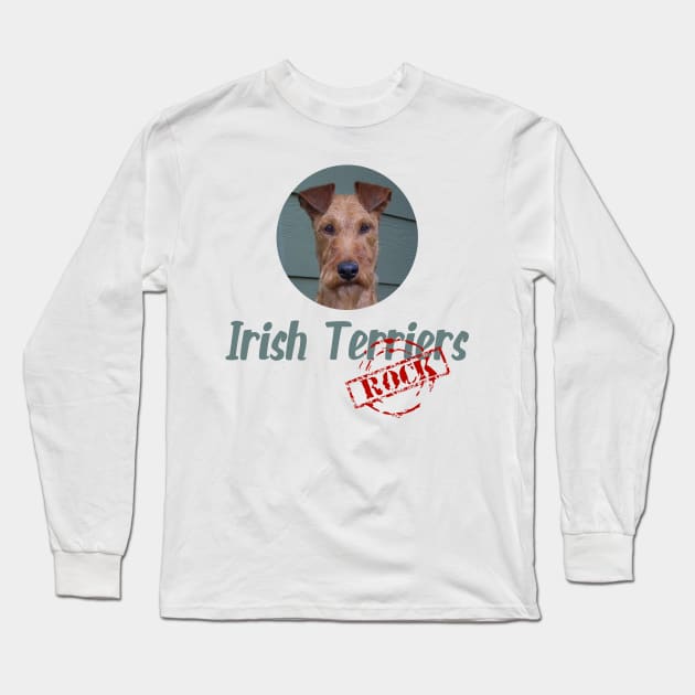 Irish Terriers Rock! Long Sleeve T-Shirt by Naves